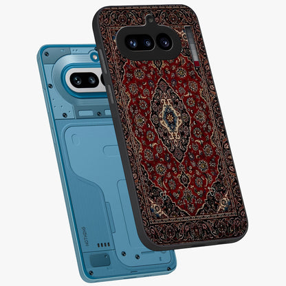 Heritage Carpet Royale Glass Case displayed in angled mockup highlighting intricate royal carpet design with heritage aesthetic.
