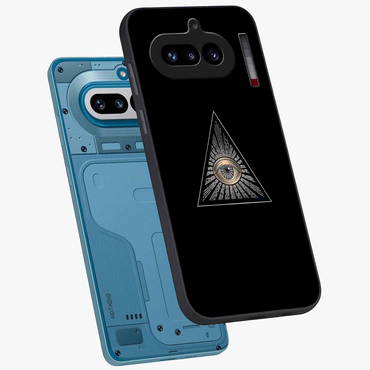 Illuminati Evil Glass Case displayed in angled mockup highlighting dark occult inspired design with bold aesthetic style.