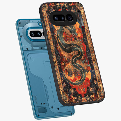 Inferno Dragon Soul Glass Case displayed in angled mockup highlighting powerful dragon illustration with inferno aesthetic.