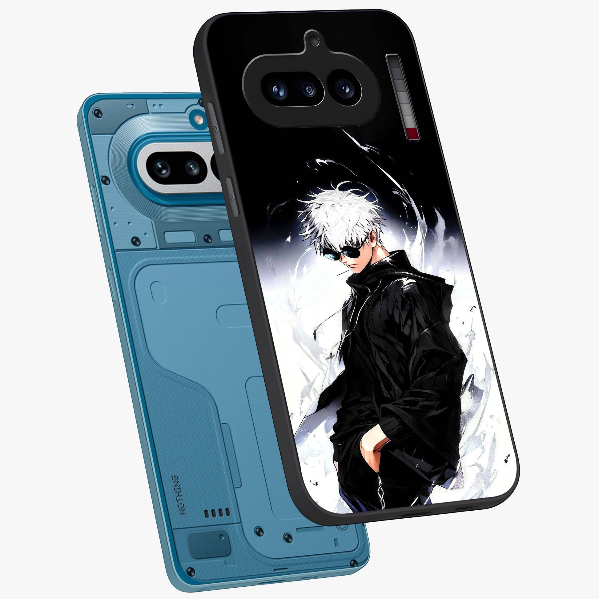 Limitless Shadow King Glass Case displayed in angled mockup highlighting dramatic dark hero design with intense aesthetic.