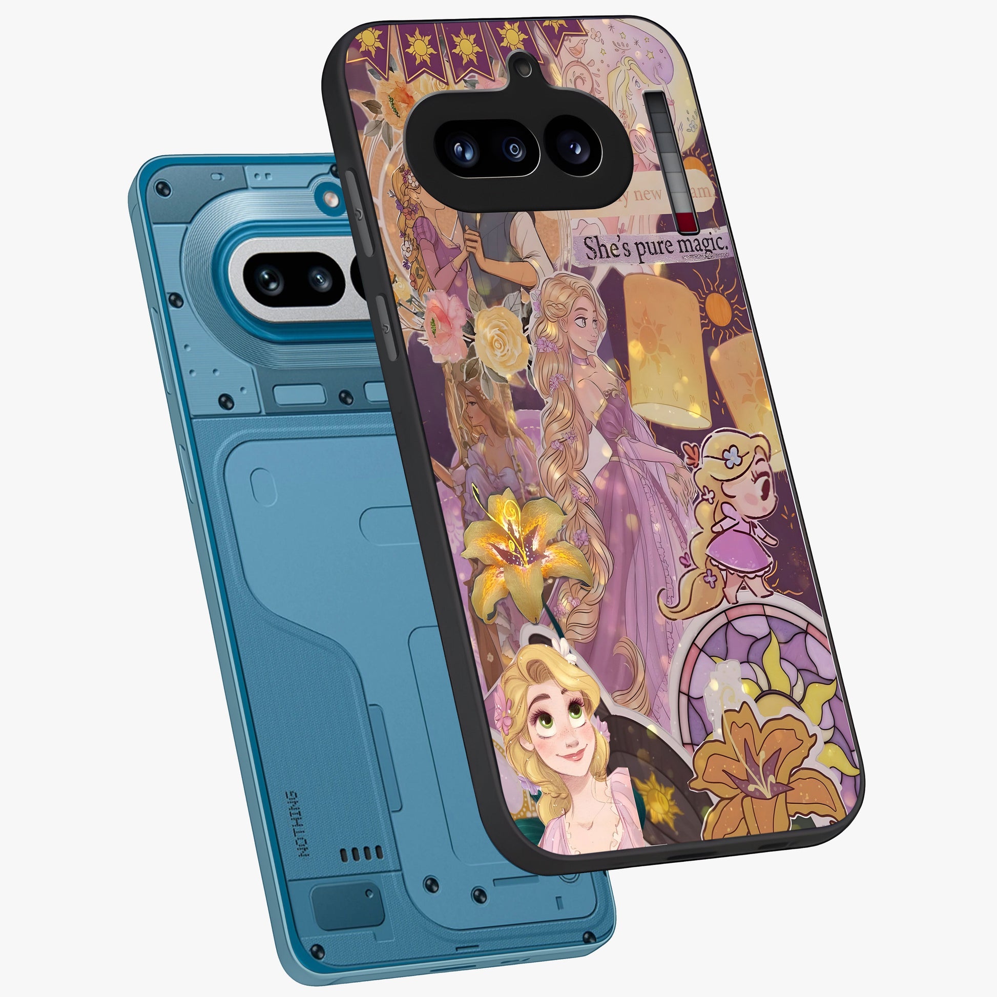 Magical Tangled Dream Glass Case displayed in angled mockup highlighting whimsical fantasy design with magical aesthetic.