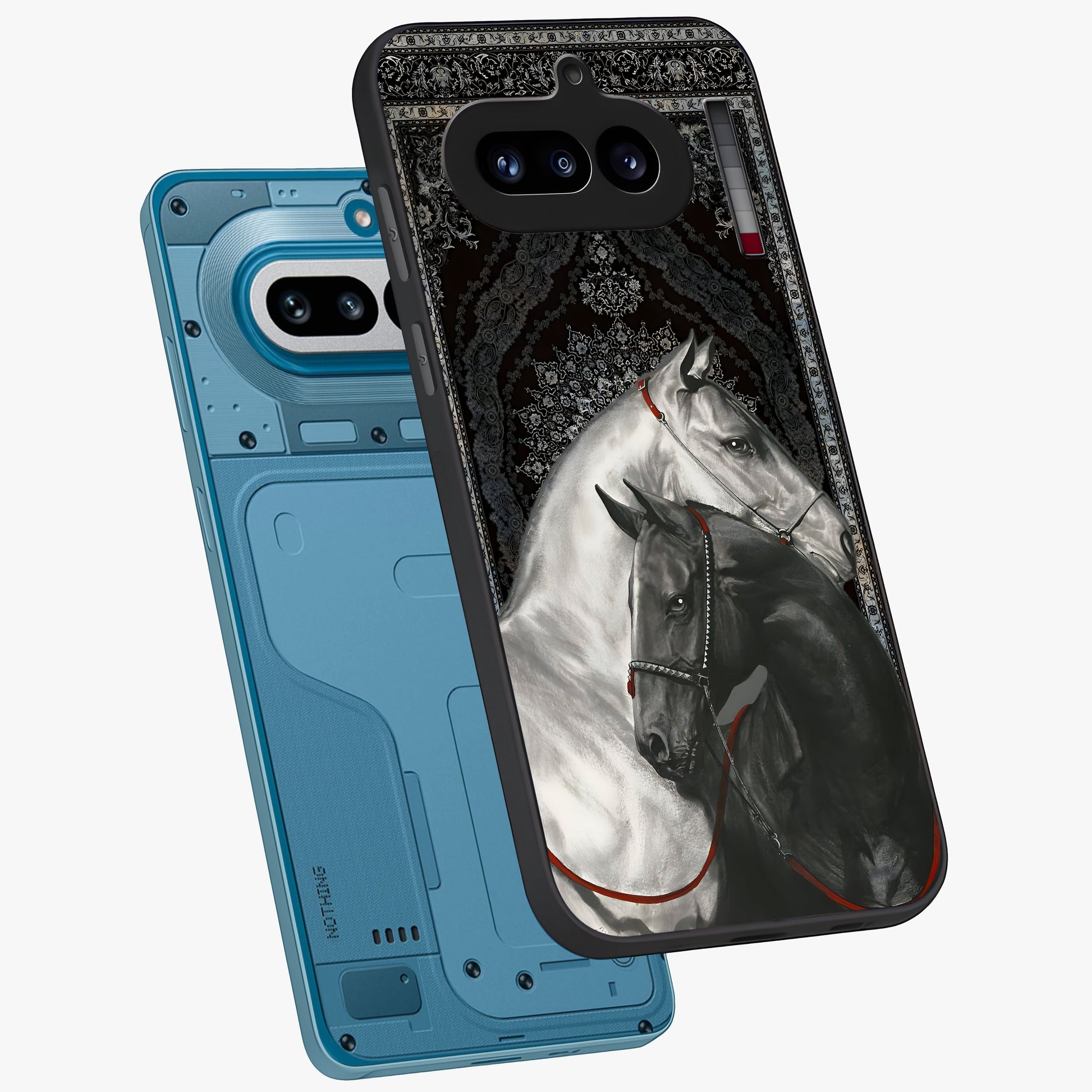 Majestic Ride Legacy Glass Case displayed in angled mockup highlighting sleek vehicle design with bold racing aesthetic.