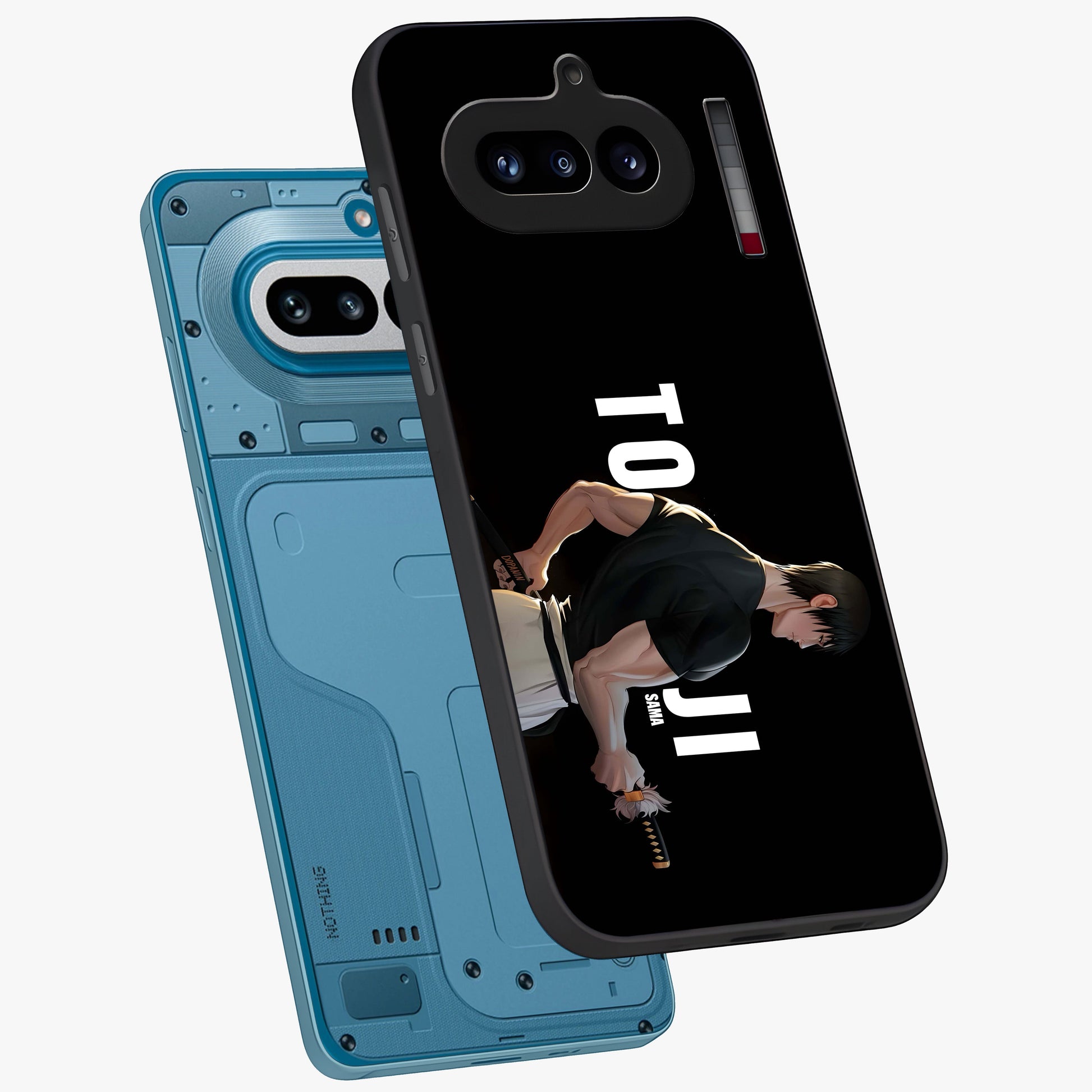Midnight Blade Resolve Glass Case displayed in angled mockup highlighting powerful blade illustration with dramatic dark aesthetic.