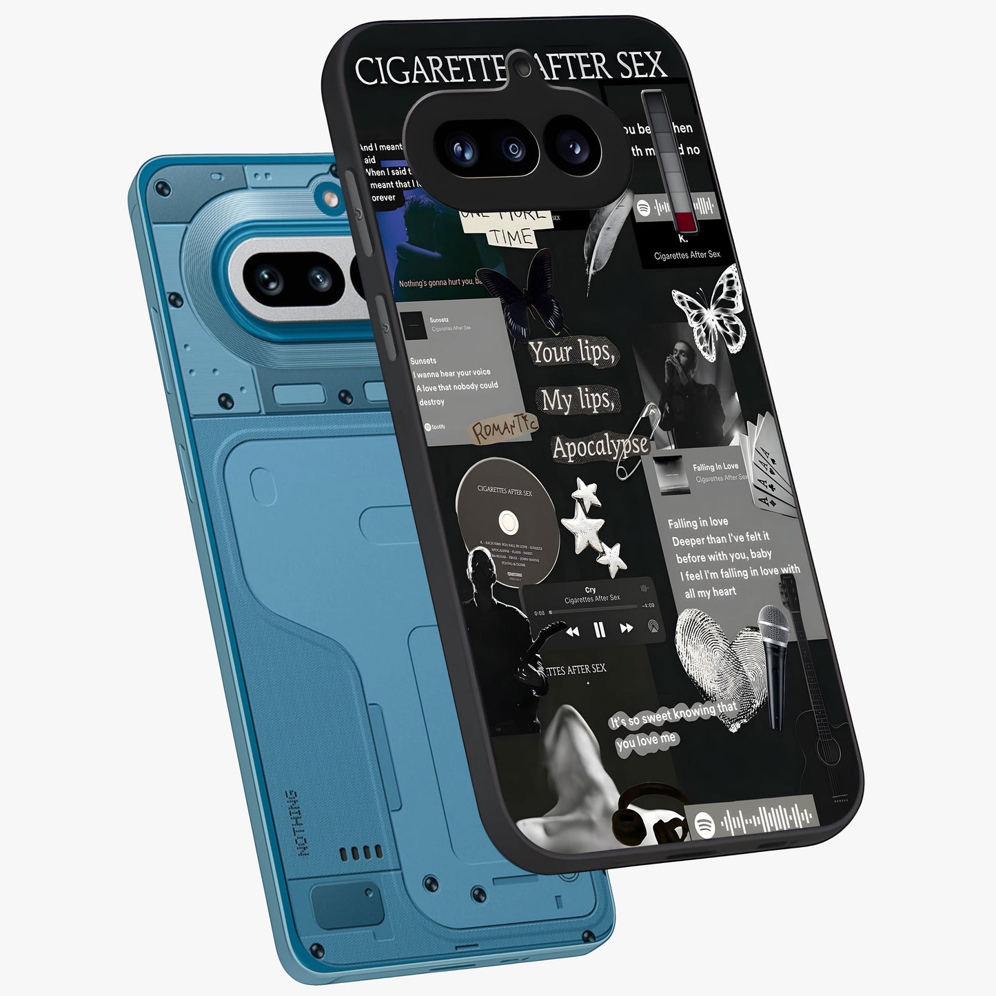 Midnight Love Echo Glass Case displayed in angled mockup highlighting elegant love inspired design with deep aesthetic style.