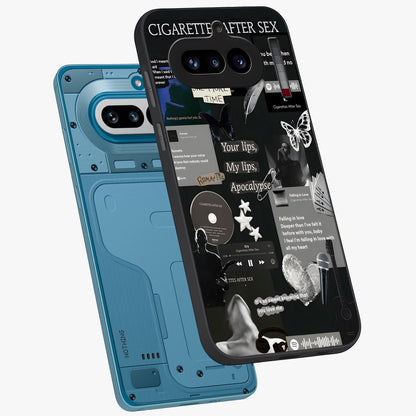 Midnight Love Echo Glass Case displayed in angled mockup highlighting elegant love inspired design with deep aesthetic style.