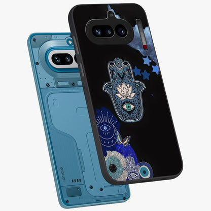 Mystic Hand Aura Glass Case displayed in angled mockup highlighting magical aura design with spiritual aesthetic style.