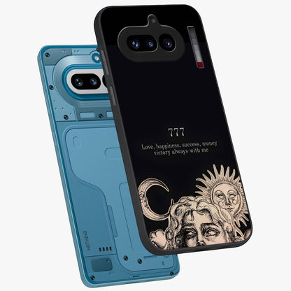 Mystic Victory Aura Glass Case displayed in angled mockup highlighting energetic aura design with bold mystical aesthetic.
