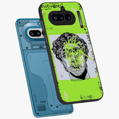 Neo Graffiti Rebellion Glass Case displayed in angled mockup highlighting urban street art design with rebellious aesthetic.