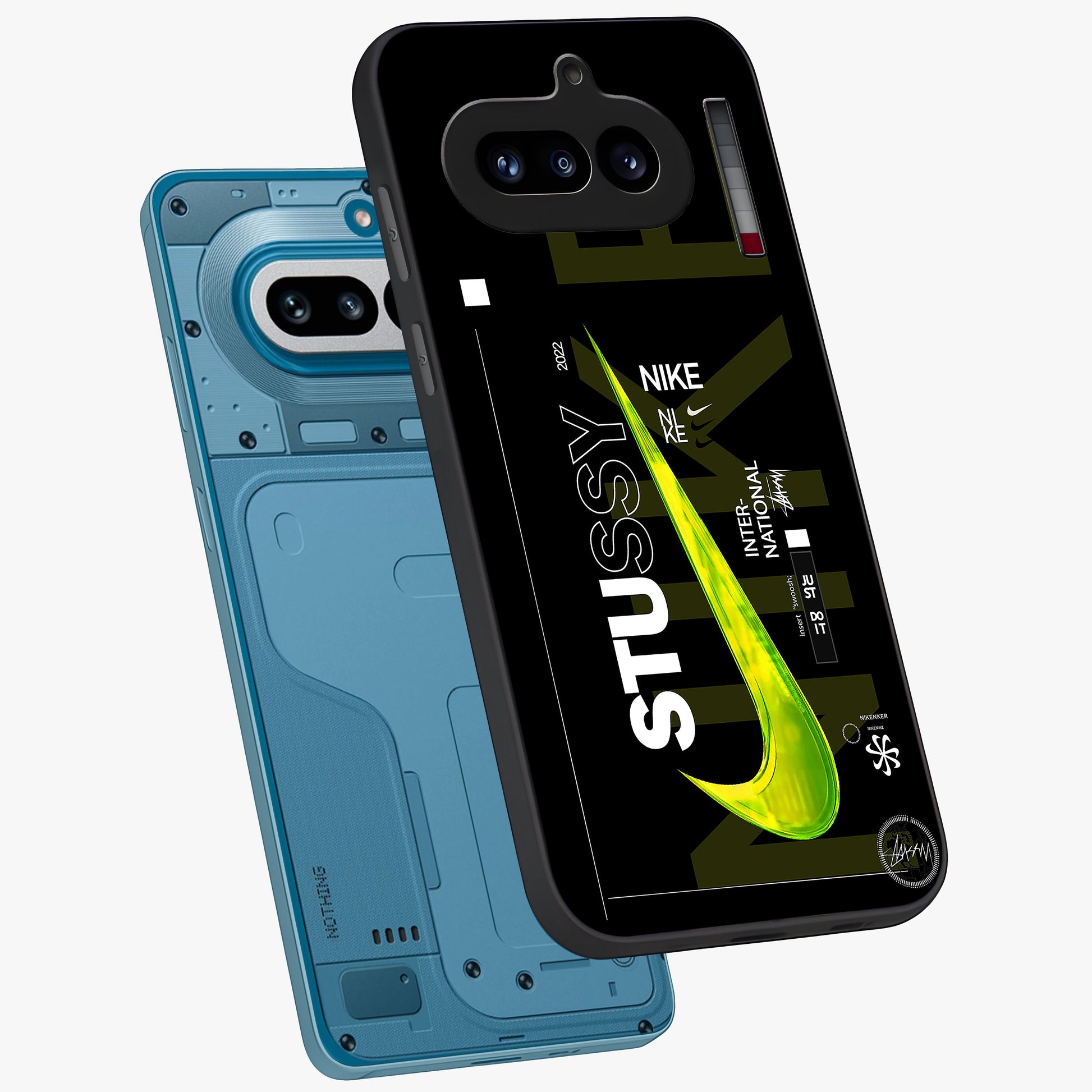 Neon Street Edition Glass Case displayed in angled mockup highlighting vibrant urban design with bold street aesthetic.
