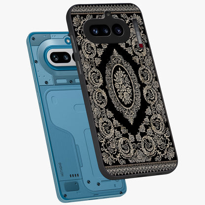 Noir Bloom Elegance Glass Case displayed in angled mockup highlighting refined flower design with stylish noir aesthetic.