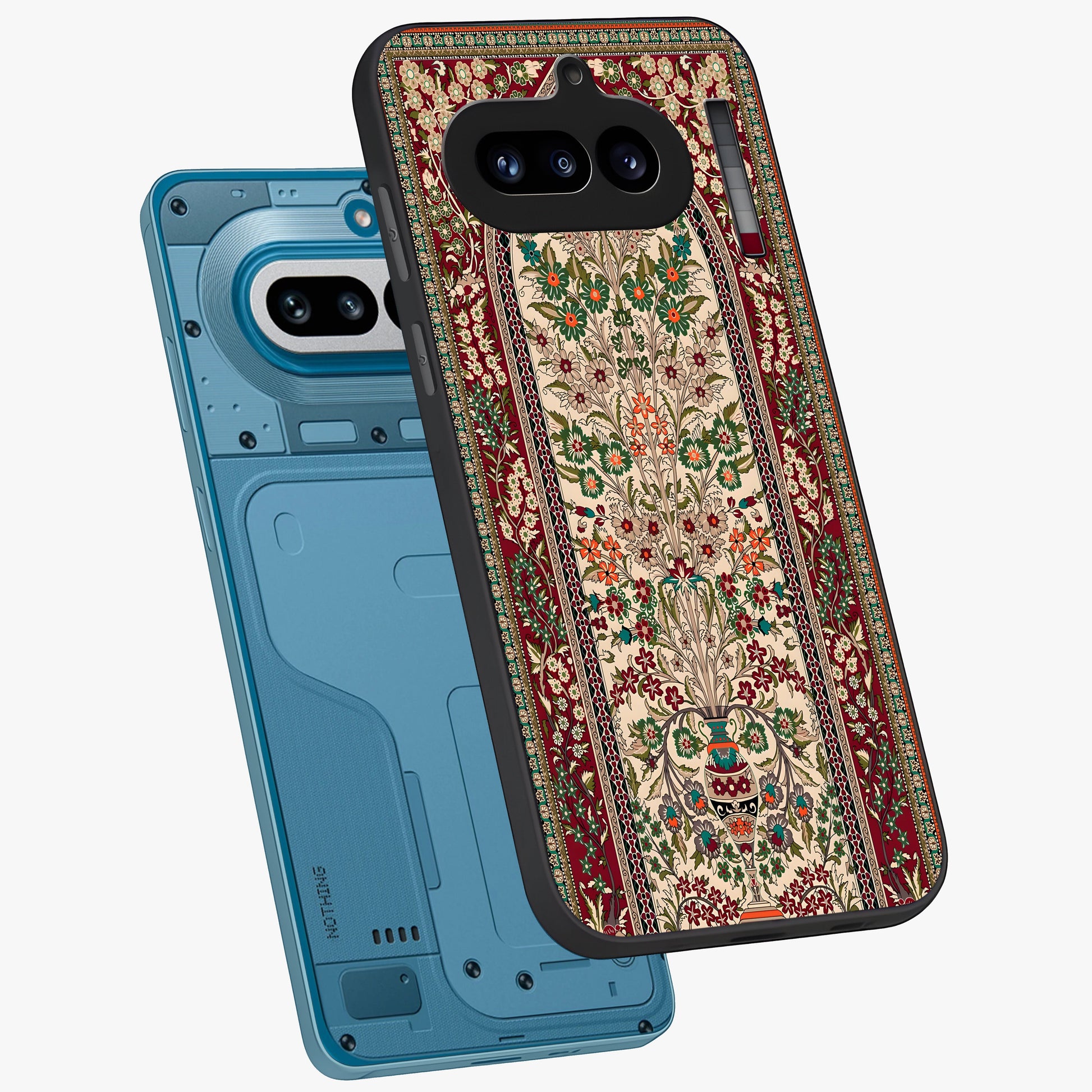 Persian Inspired Glass Case displayed in angled mockup highlighting intricate traditional design with elegant cultural aesthetic.