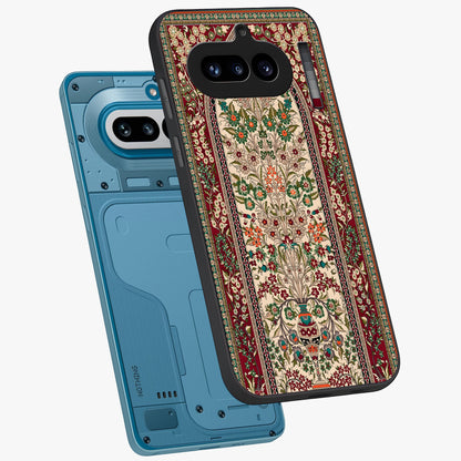 Persian Inspired Glass Case displayed in angled mockup highlighting intricate traditional design with elegant cultural aesthetic.