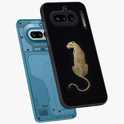 Regal Leopard Glass Case displayed in angled mockup highlighting powerful animal illustration with stylish wild aesthetic.