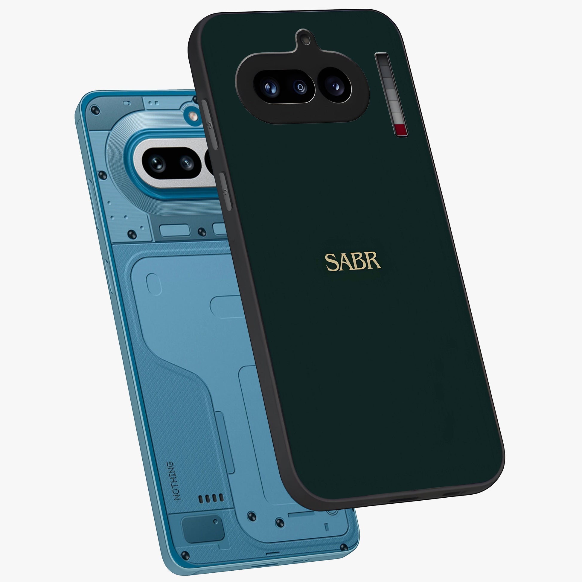 Sabr Minimal Patience Glass Case displayed in angled mockup highlighting simple inspirational design with clean aesthetic style.