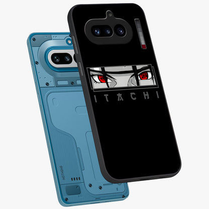Scarlet Gaze Dominance Glass Case displayed in angled mockup highlighting intense visual design with bold scarlet aesthetic.