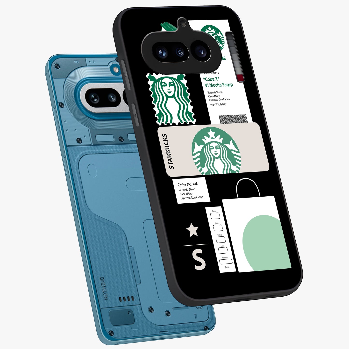 Starbucks Mocha Glass Case displayed in angled mockup highlighting stylish mocha themed design with cozy café aesthetic.