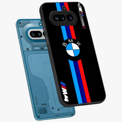 Turbo BMW Beast Glass Case displayed in angled mockup highlighting sleek racing car design with bold automotive aesthetic.