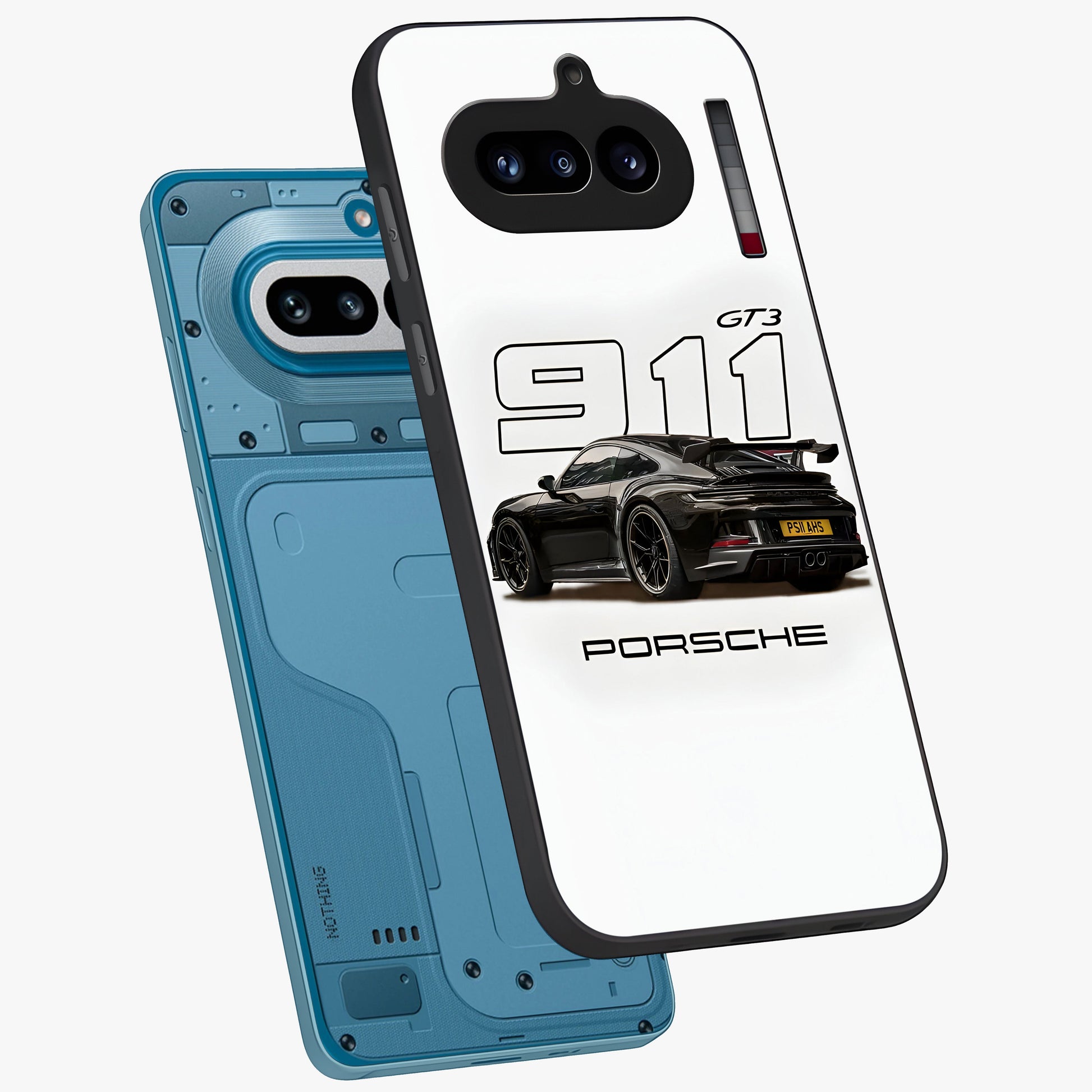 Turbo Legacy Icon Glass Case displayed in angled mockup highlighting dynamic automotive design with performance aesthetic.