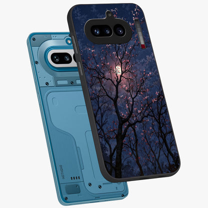 Twilight Sakura Serenade Glass Case displayed in angled mockup highlighting delicate sakura flower design with dreamy aesthetic.