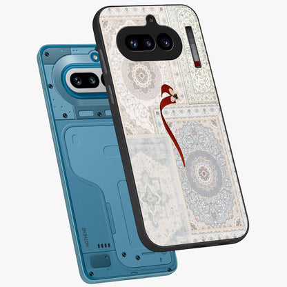White Aesthetic Bow Glass Case displayed in angled mockup highlighting clean bow design with soft aesthetic style.