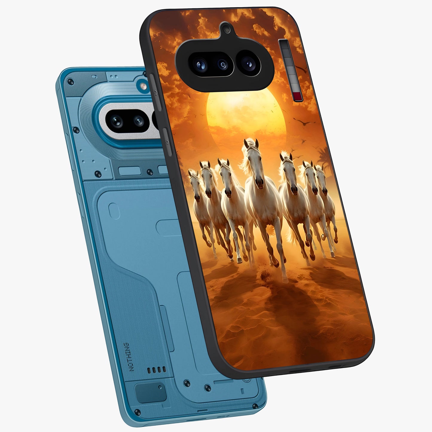 Wild Sunset Majesty Glass Case displayed in angled mockup highlighting vibrant sunset sky design with scenic aesthetic.