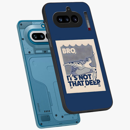 Worry Less Swim Glass Case displayed in angled mockup highlighting fun typography design with relaxed aesthetic style.