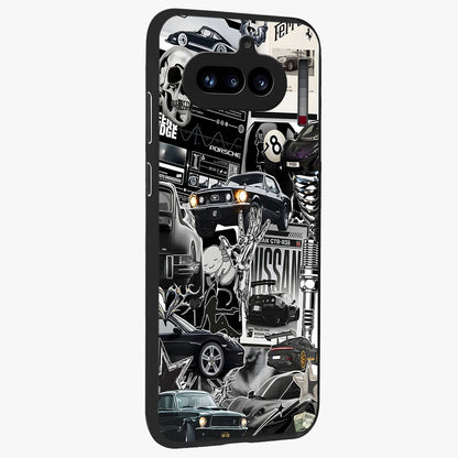 Aesthetic Dark Love Glass Case upright view showcasing dramatic romantic artwork with modern aesthetic style.