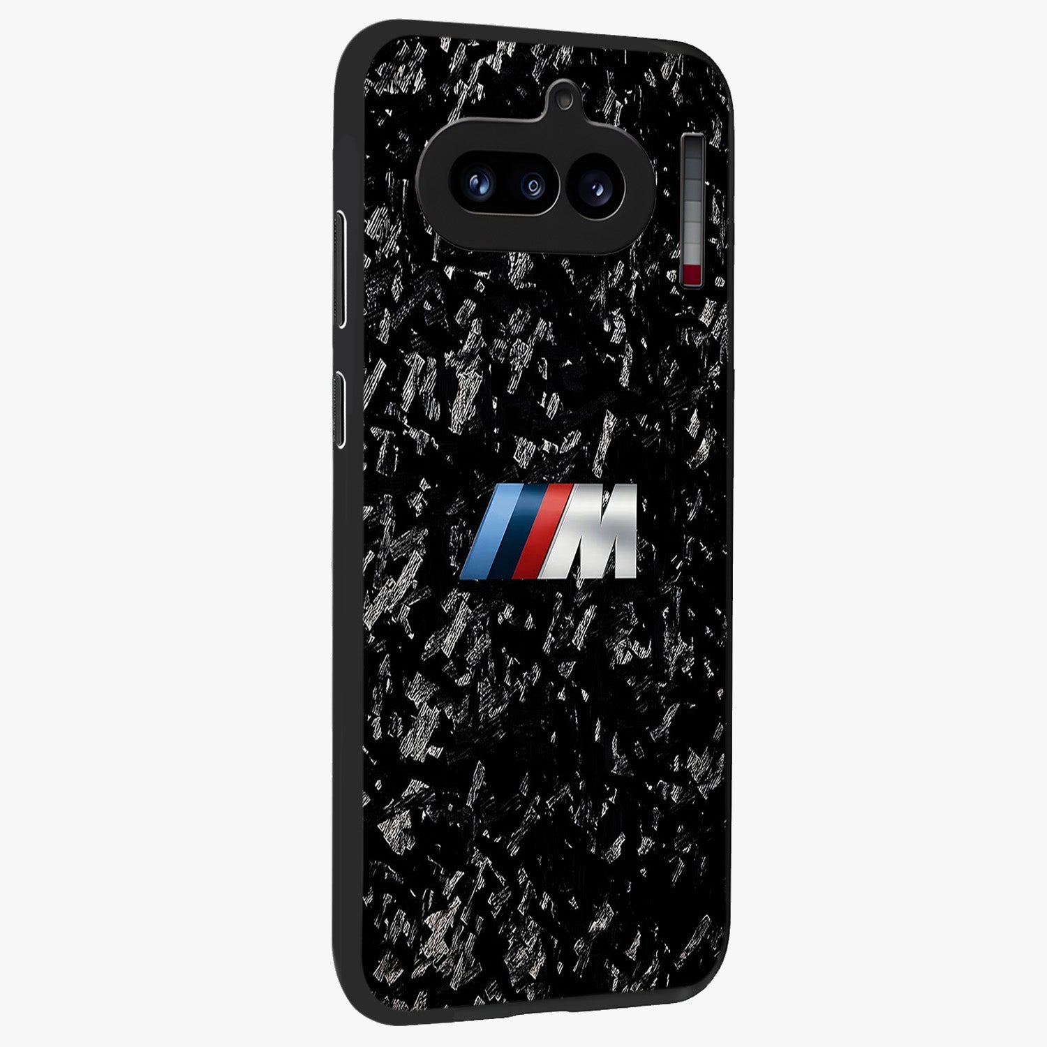 Carbon Speed Mark Glass Case upright view showcasing modern carbon speed graphic with bold automotive theme.