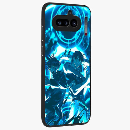 Cursed Energy Clash Glass Case upright view showcasing dramatic clash artwork with bold supernatural theme.