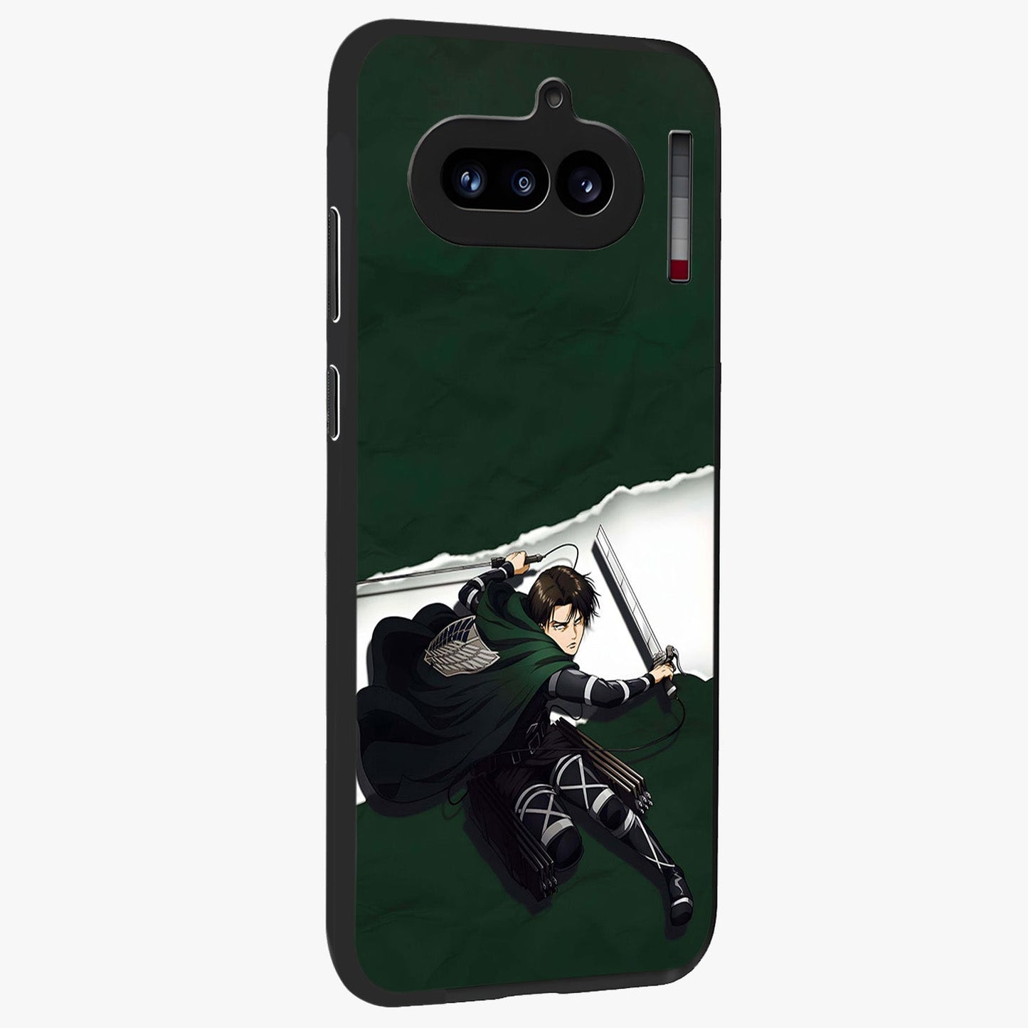Emerald War Vanguard Glass Case upright view showcasing dramatic warrior artwork with bold fantasy theme.