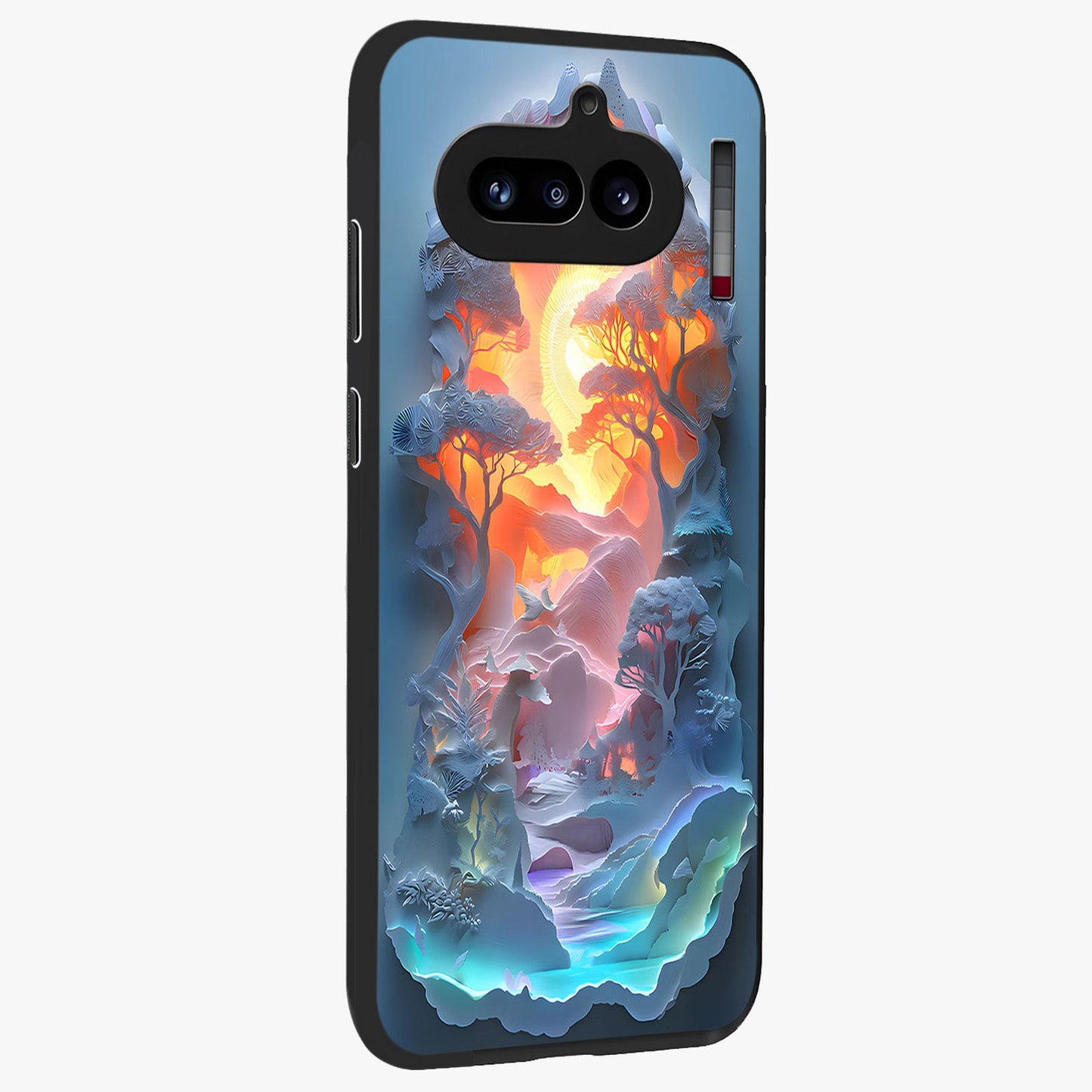 Glow Forest Portal Glass Case upright view showcasing enchanted forest portal artwork with fantasy nature theme.