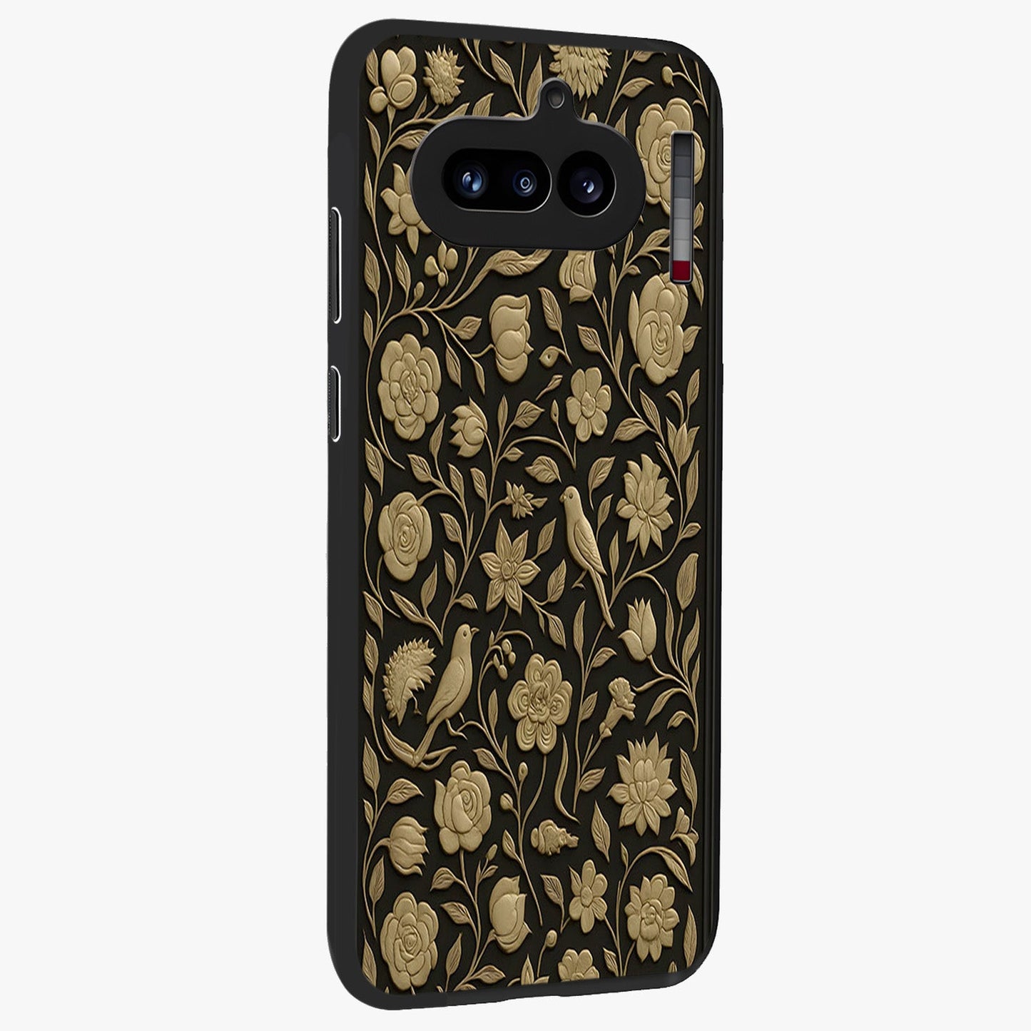 Golden Evil Eye Mandala Glass Case upright view showcasing decorative evil eye mandala artwork with spiritual aesthetic style.