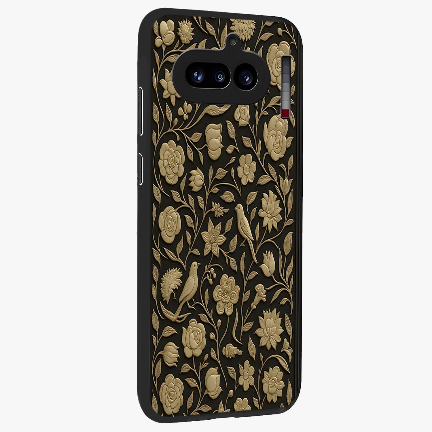 Golden Evil Eye Mandala Glass Case upright view showcasing decorative evil eye mandala artwork with spiritual aesthetic style.