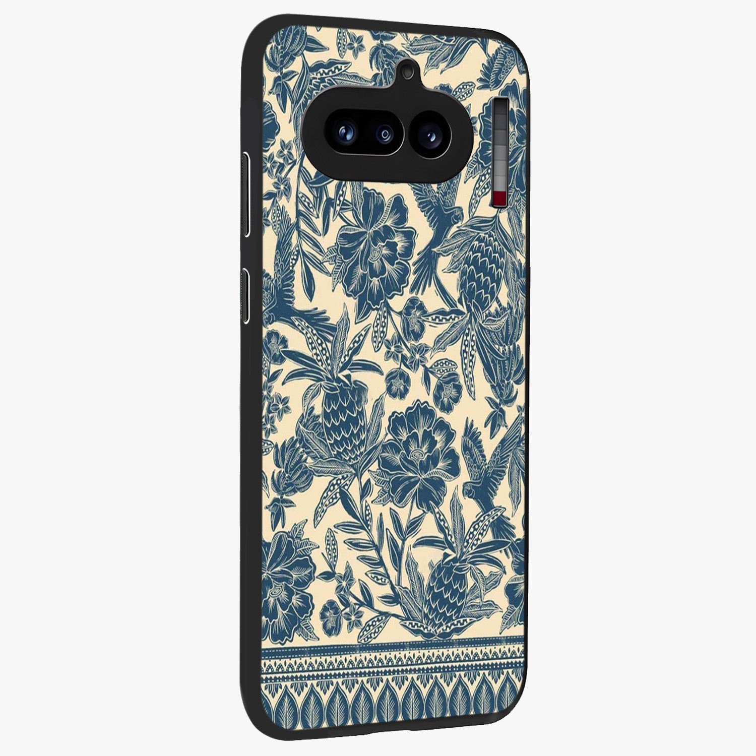 Heirloom Wild Bloom Glass Case upright view showcasing delicate wildflower artwork with timeless floral theme.