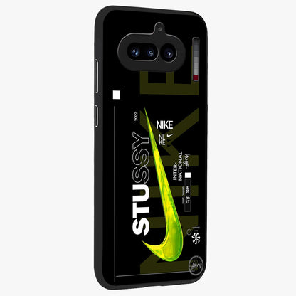 Neon Street Edition Glass Case upright view showcasing colorful neon artwork with modern street culture theme.