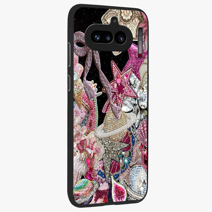 Starlit Jewel Dream Glass Case upright view showcasing radiant star inspired artwork with magical night theme.