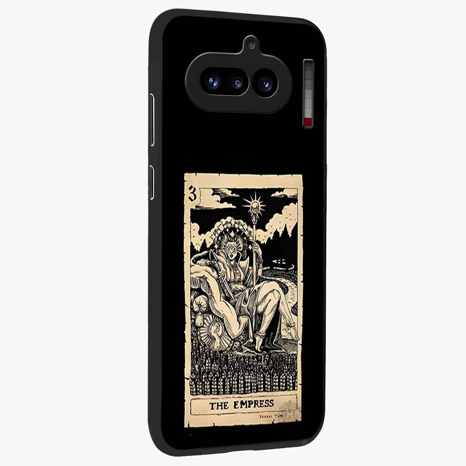 The Empress Glass Case upright view showcasing powerful empress themed artwork with luxurious artistic theme.