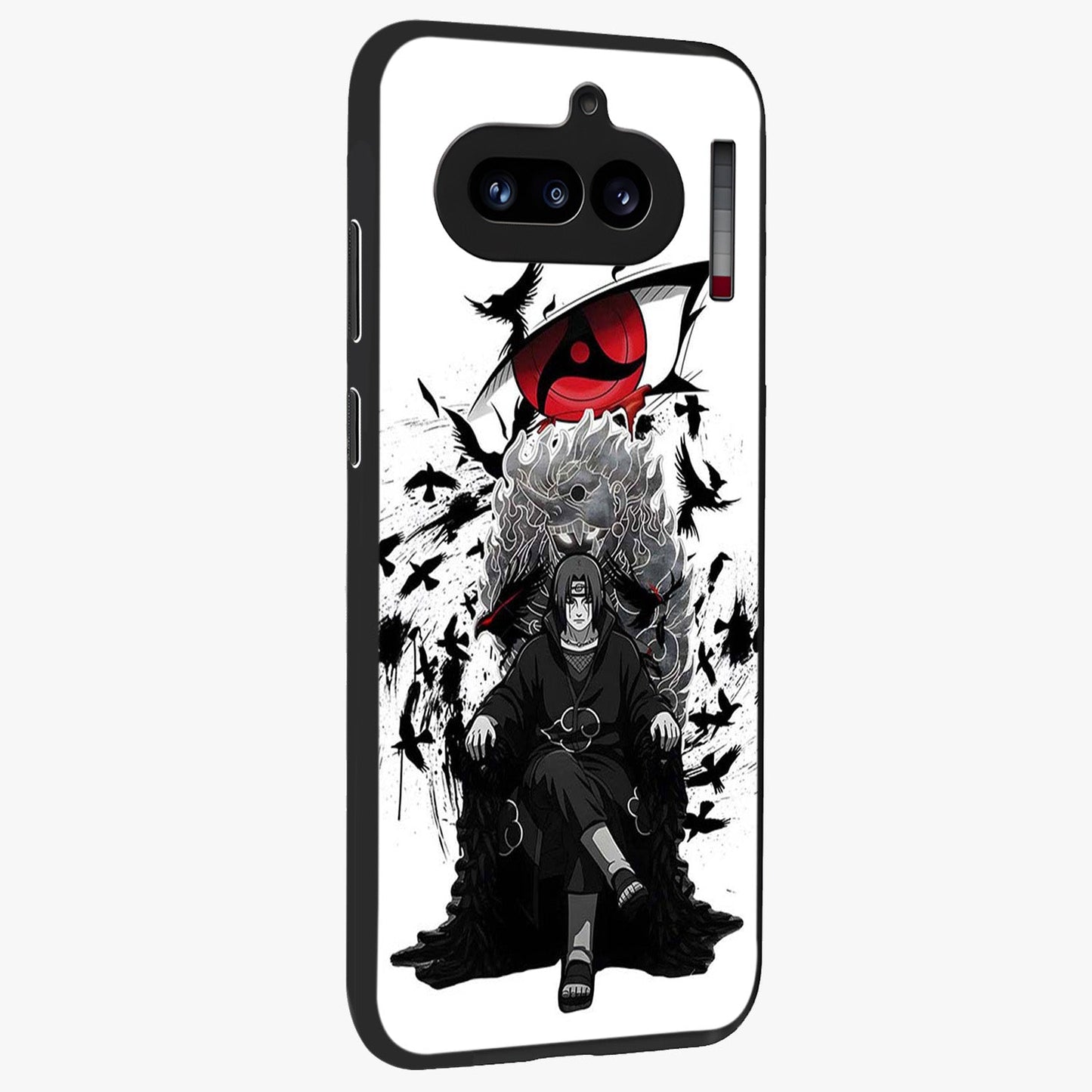 Uchiha Shadow Throne Glass Case upright view showcasing magical underwater galaxy artwork with vibrant cosmic theme.