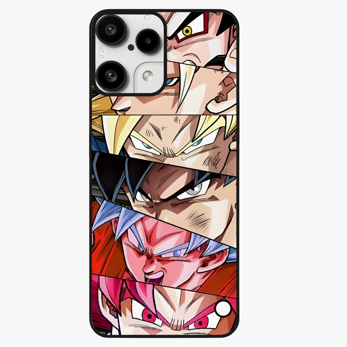Anime Character Glass Case showing flat back view with vibrant anime artwork and glossy glass finish.
