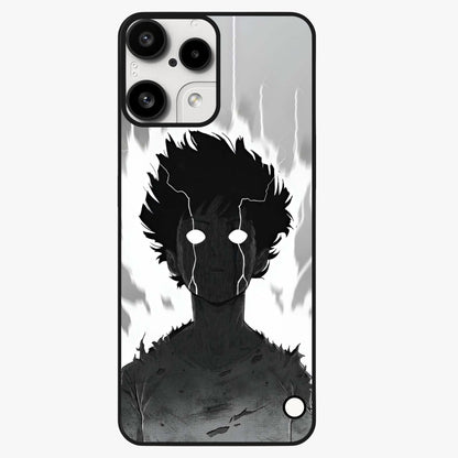 Awakened Inner Rage Glass Case showing flat back view with intense artistic artwork and glossy glass finish.