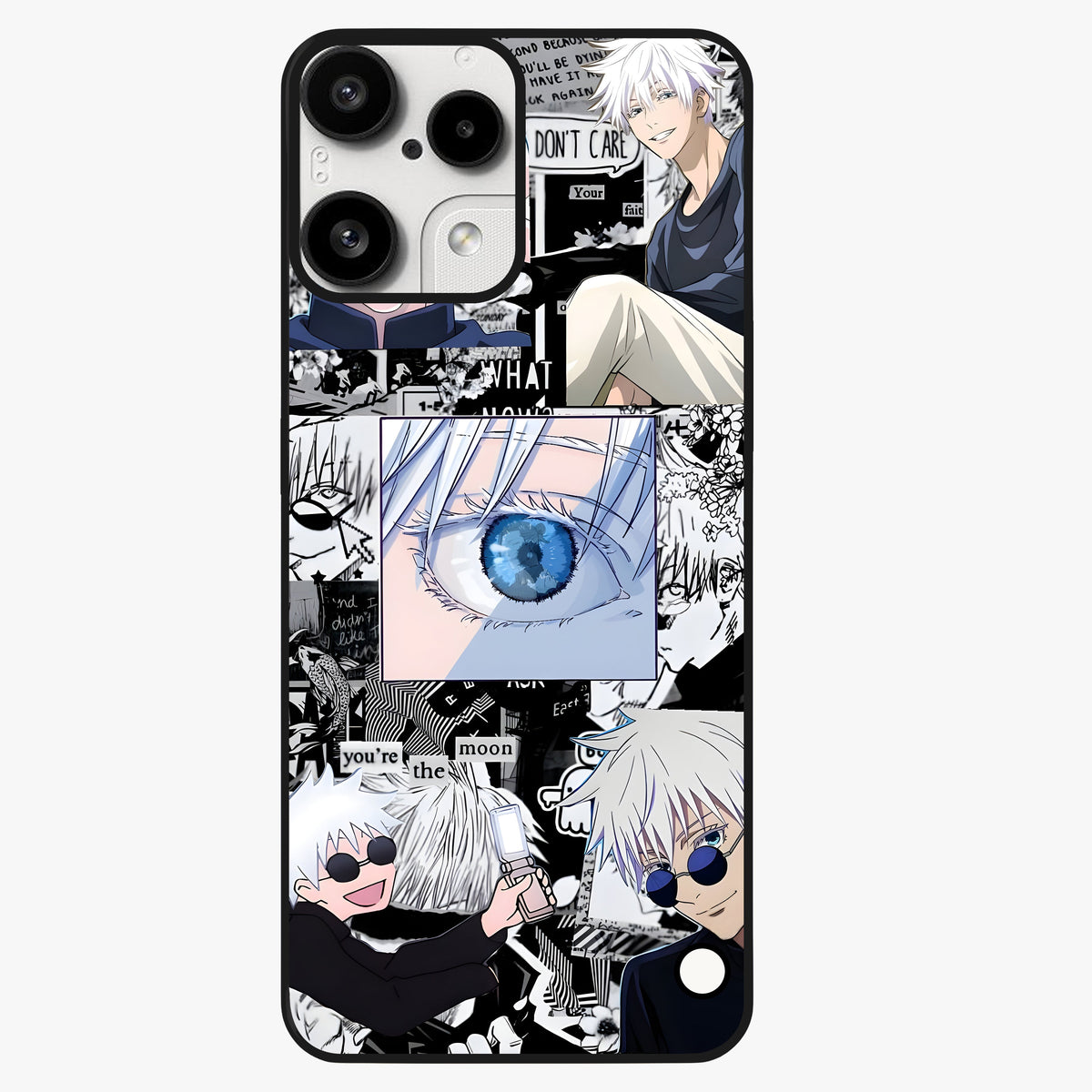 Infinity Sorcerer Chaos Glass Case showing flat back view with mystical sorcerer themed artwork and glossy glass finish.