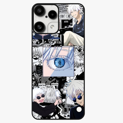 Infinity Sorcerer Chaos Glass Case showing flat back view with mystical sorcerer themed artwork and glossy glass finish.
