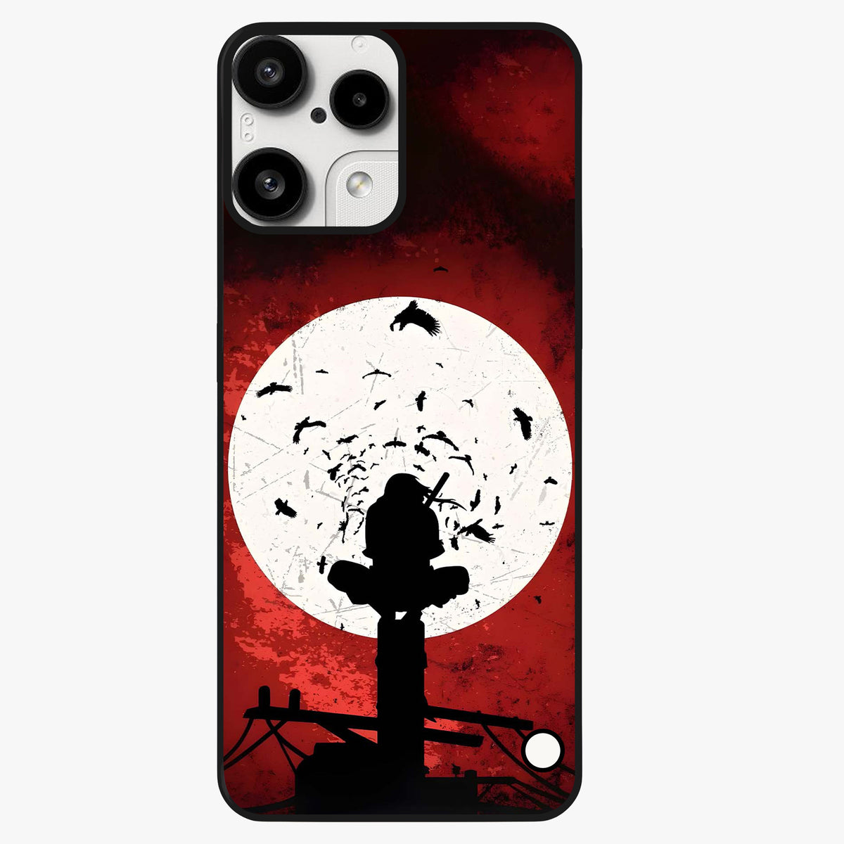 Itachi Limited Edition Naruto Anime Glass Case showing flat back view with iconic anime character artwork and glossy glass finish.