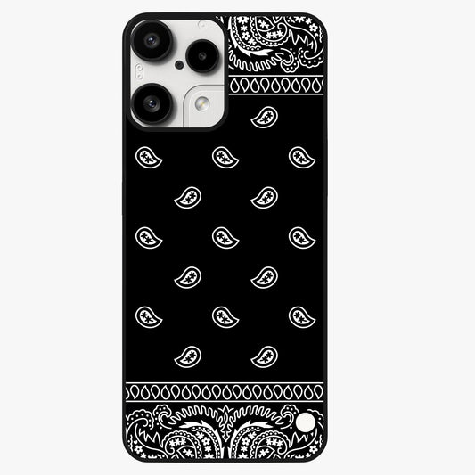Retro Rebel Threads Glass Case showing flat back view with vintage street style artwork and glossy glass finish.