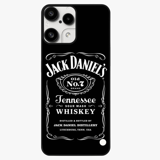 Vintage Whiskey Heritage Glass Case showing flat back view with classic whiskey inspired artwork and glossy glass finish.