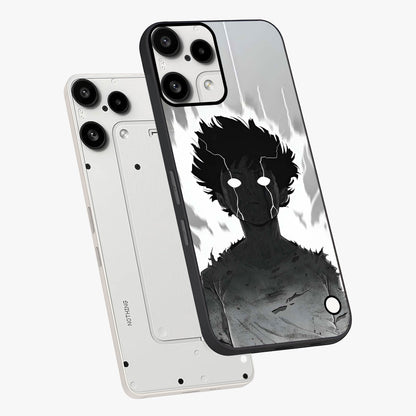 Awakened Inner Rage Glass Case displayed in angled mockup highlighting powerful graphic design and bold artistic theme.