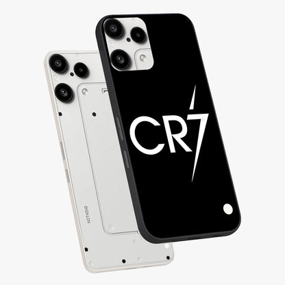 Cr7 Elite Strike Glass Case displayed in angled mockup highlighting powerful sports graphic with bold athletic theme.