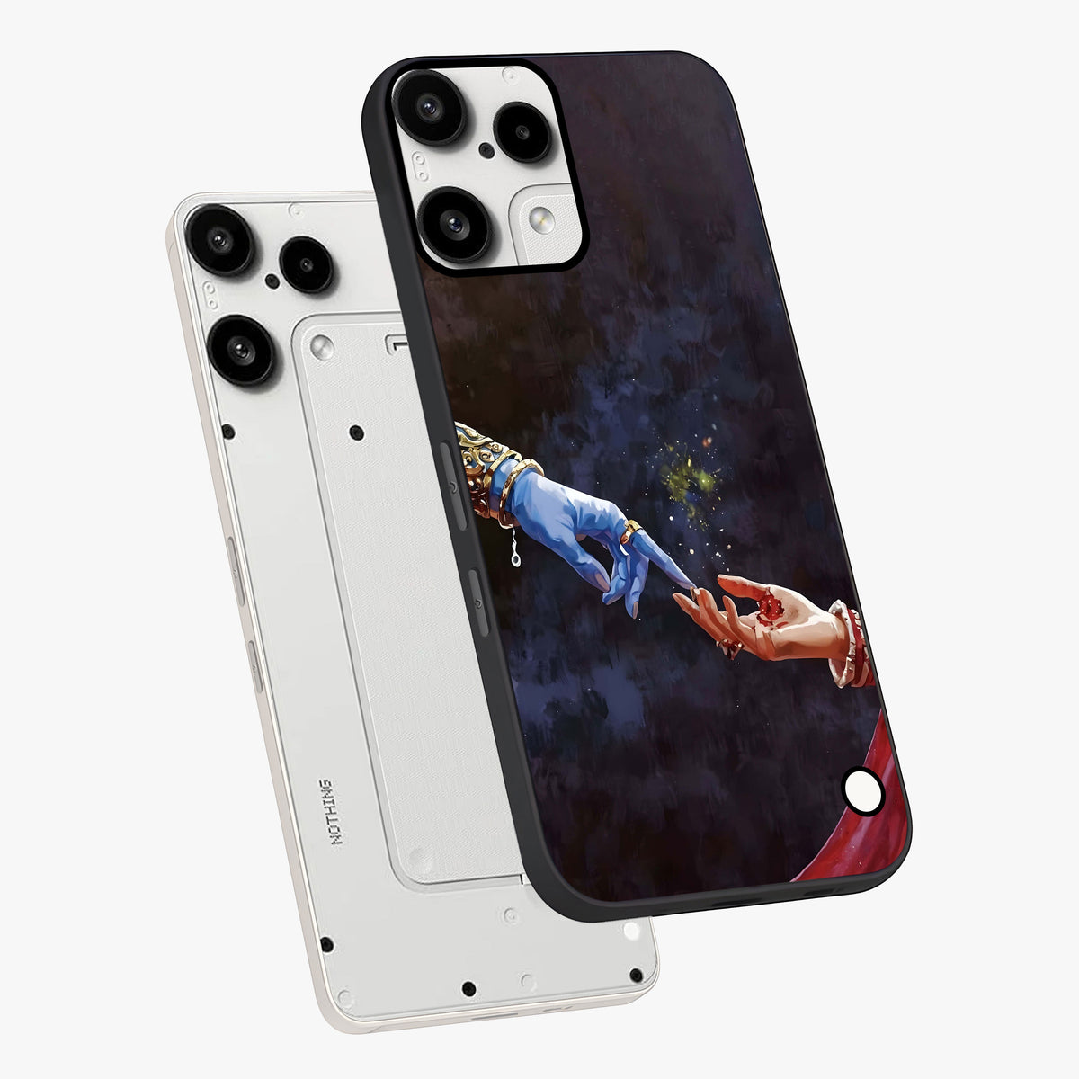 Divine Touch Eternal Glass Case displayed in angled mockup highlighting elegant divine inspired design with calm aesthetic style.