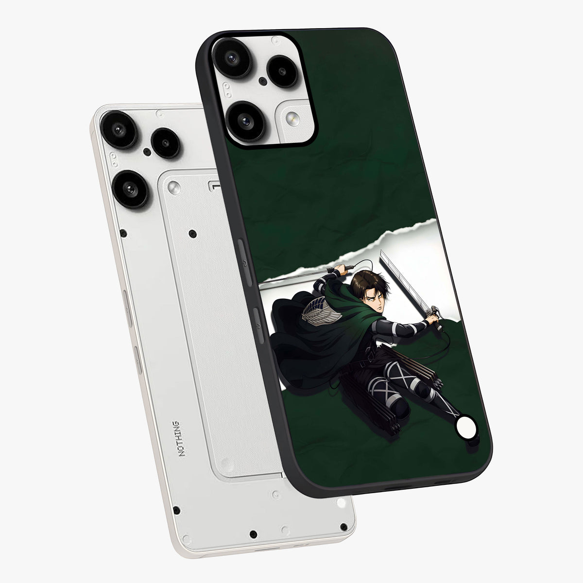Emerald War Vanguard Glass Case displayed in angled mockup highlighting intense battle inspired design with emerald tone aesthetic.