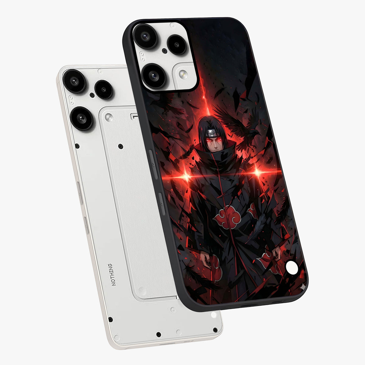 Focused Blade Discipline Glass Case displayed in angled mockup highlighting clean minimal text artwork with modern aesthetic style.